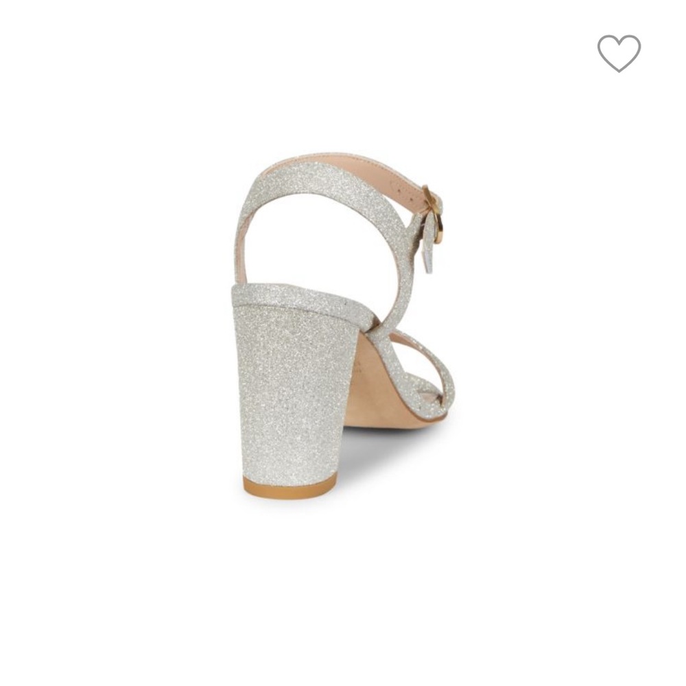 Stuart Weitzman Glitter Block Sandal Heel. Size 6 - image 3